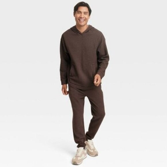 Mens All In Motion Brown Textured Hoodie‎ Size Small - Picture 1 of 2